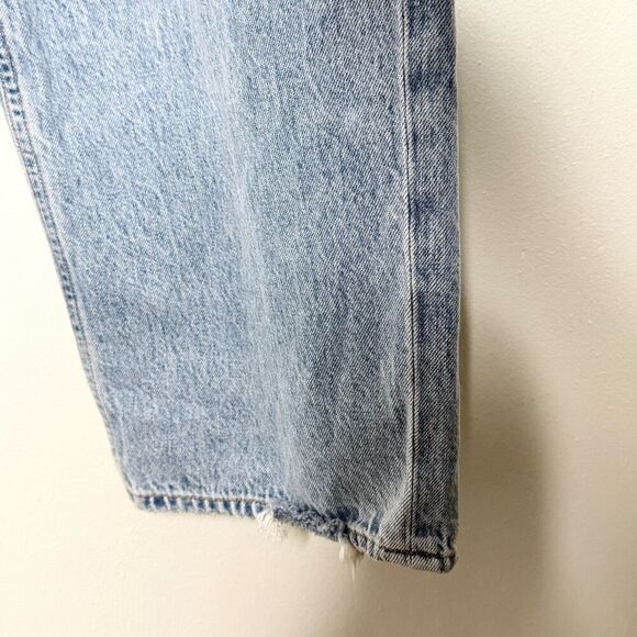 Agolde High Rise Straight Leg Diagonal Button Closure Light Wash Jeans - Women’s - Picture 3 of 8